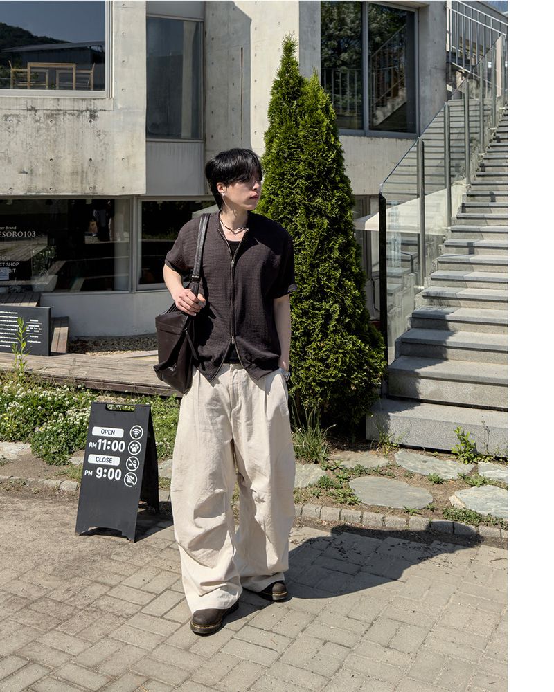Aven Linen Two-Tuck Wide Pants