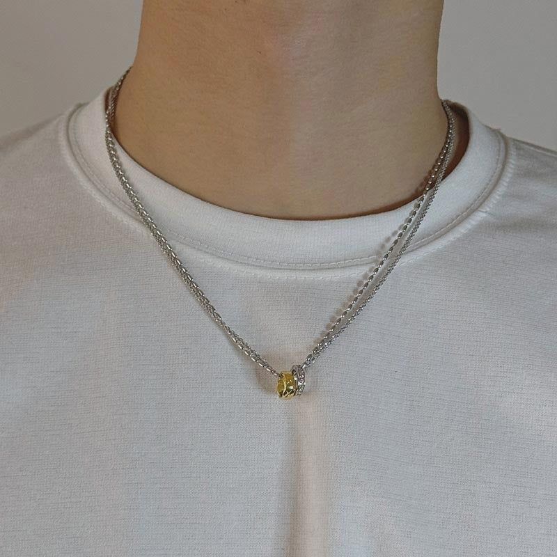 ASCLO（エジュクロ）の「チタンスチールダブルチェーンネックレス（アクセサリー）」