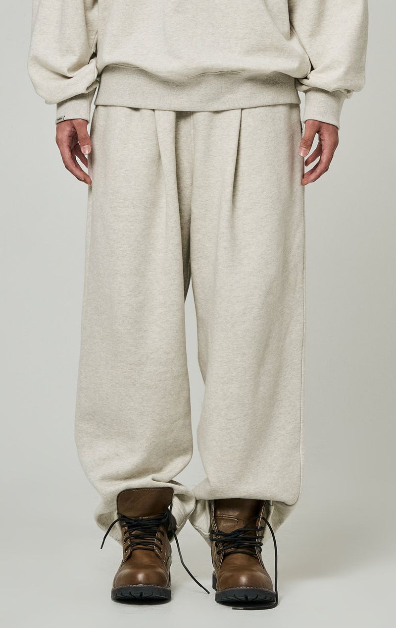 GLASGOW TUCK FLEECE WIDE PANTS