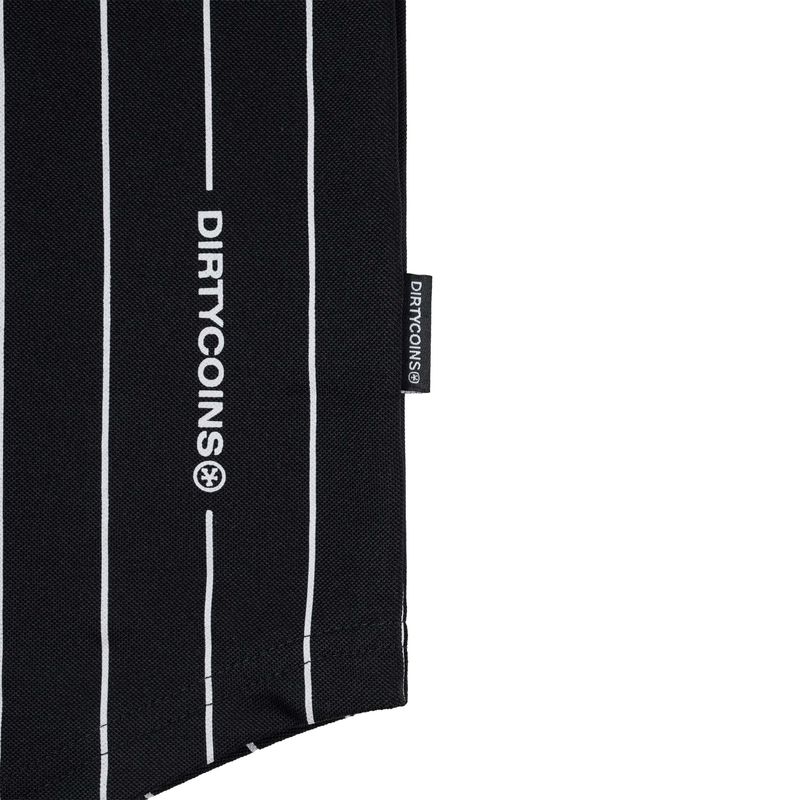 Baseball Jersey White Striped - Black