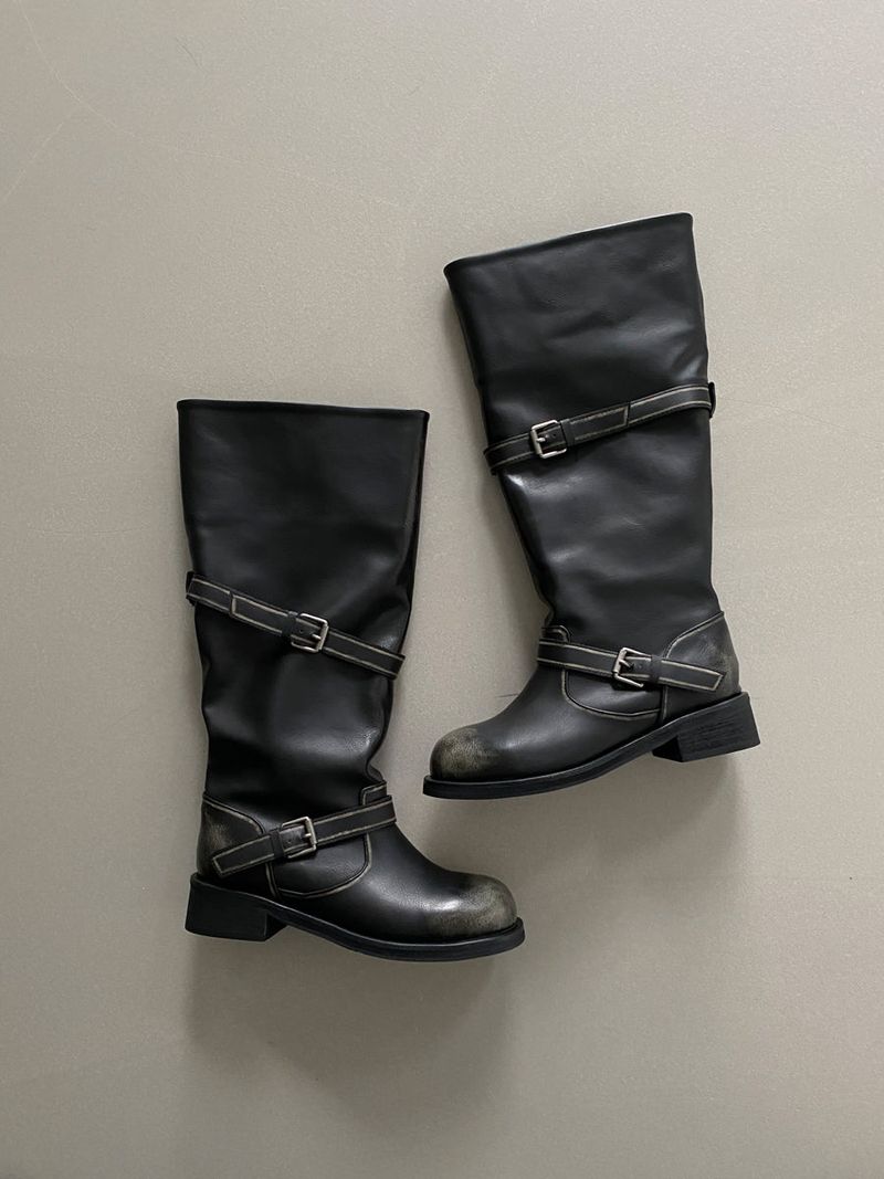 washed long boots ( soft type)