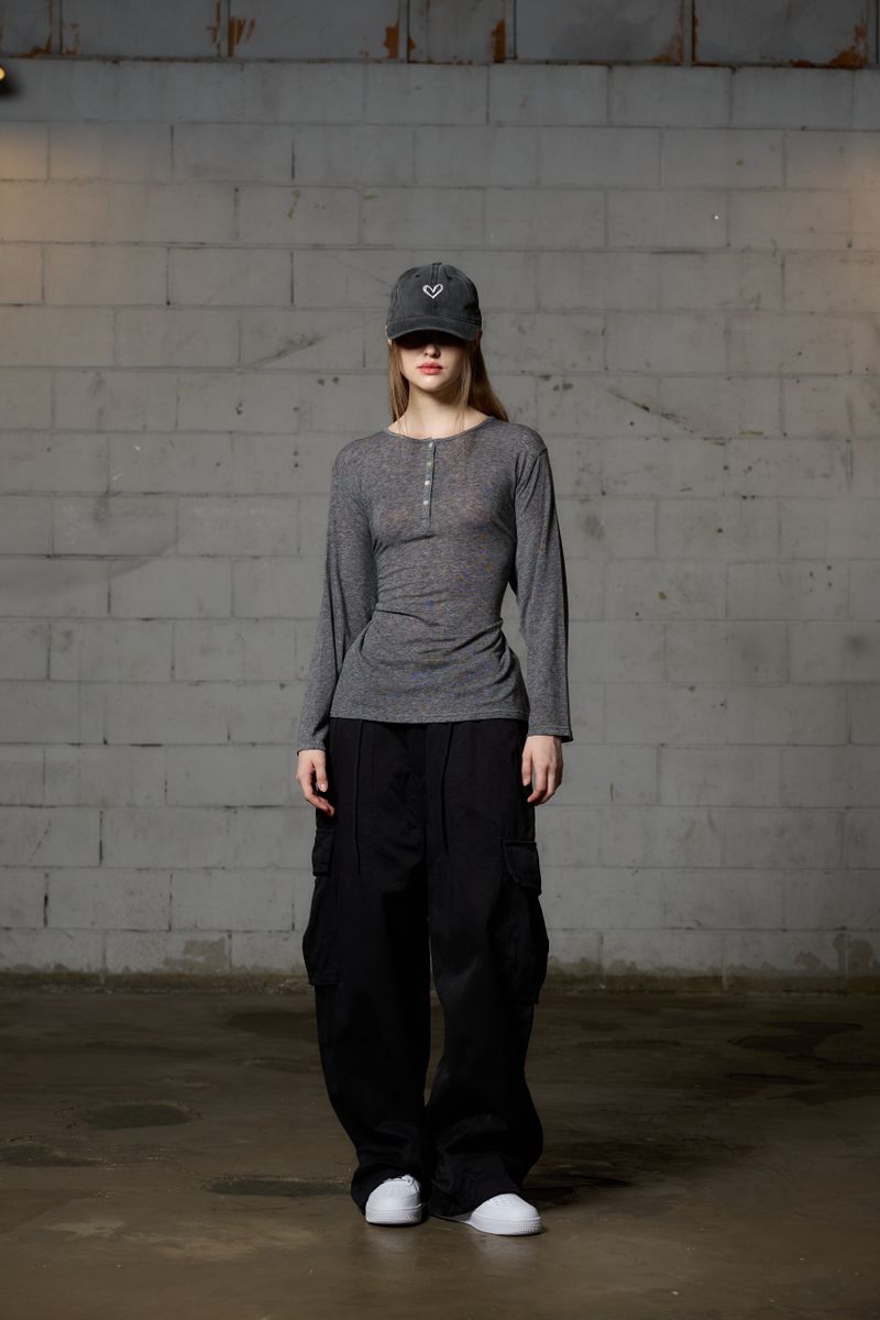 FAIRY WOOL LONG SLEEVE / CHARCOAL