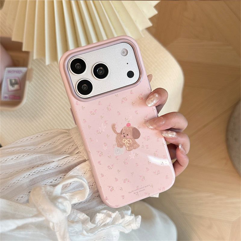 [1+1BOGO] Flower Puppy Summer iPhone Case