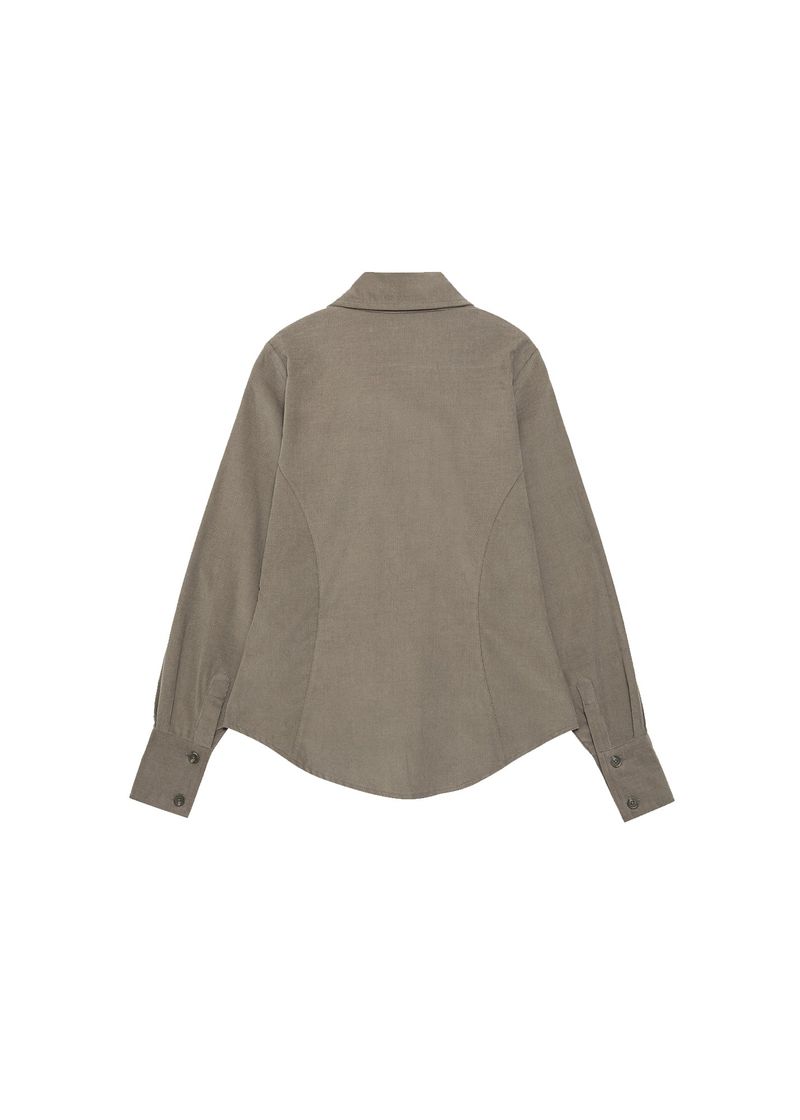 Side button shirts [Taupe]