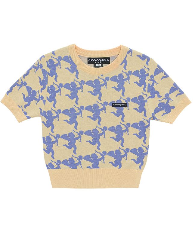 CUPID ANGEL JACQUARD KNIT TOP
