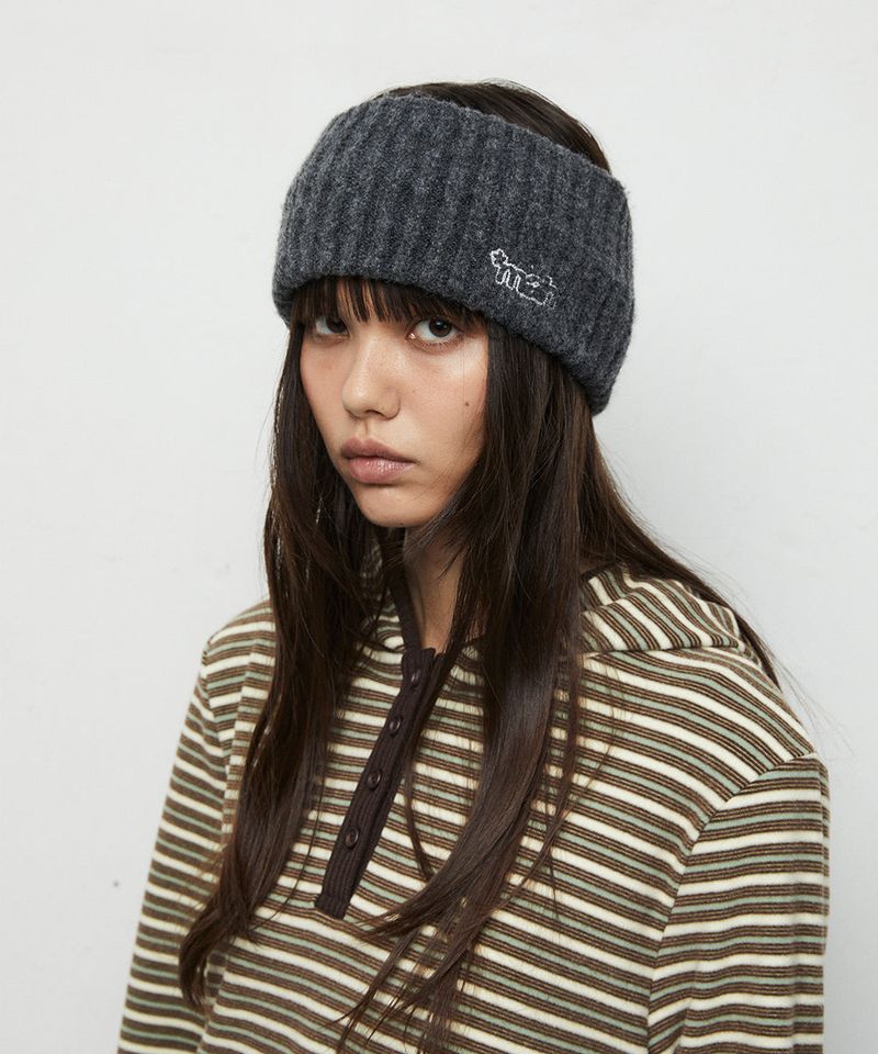 mahagrid（マハグリッド）の「KNIT HAIR BAND_CHARCOAL（Hair Accessories）」