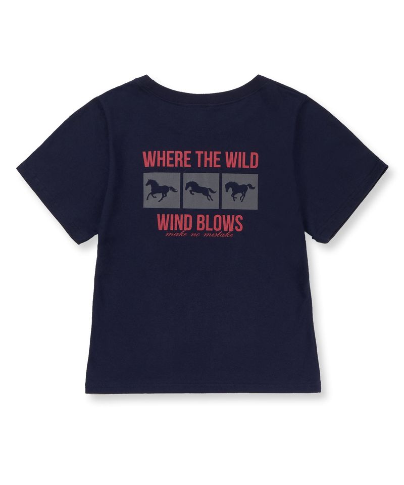 horse box cropped T-shirt - Navy