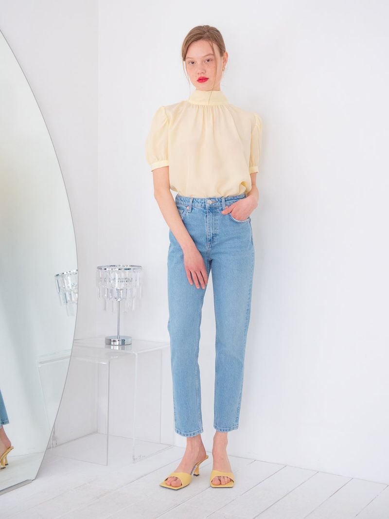 ELEGANT BACK TIE BLOUSE_YELLOW
