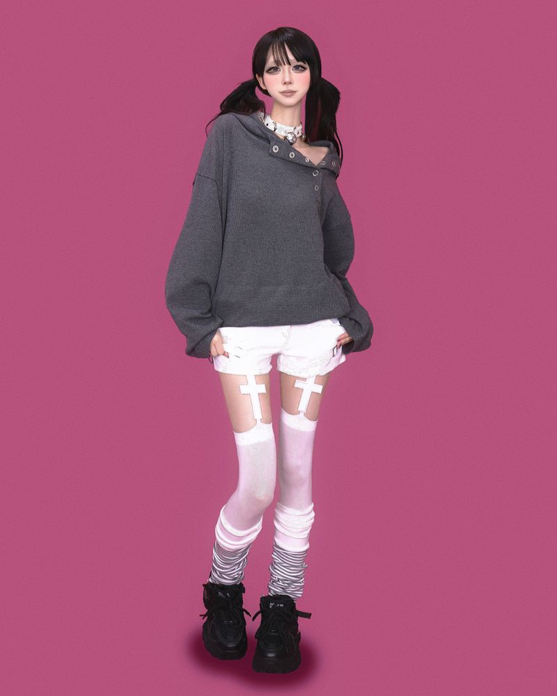 poki striped long leg warmer (2color)
