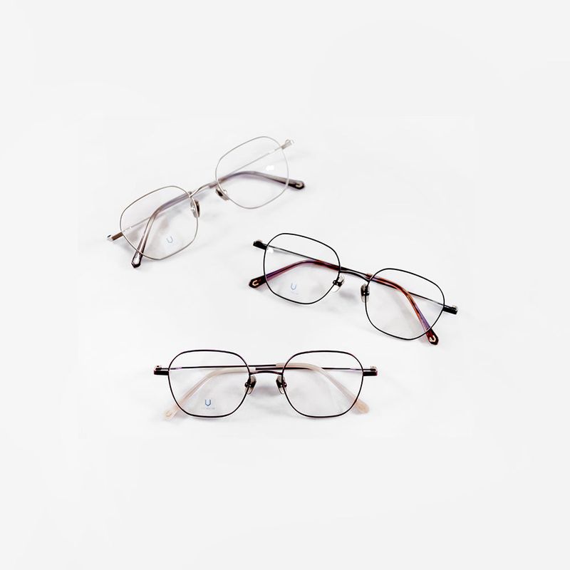 Knouun Square titanium glasses CODE. 103. C Black