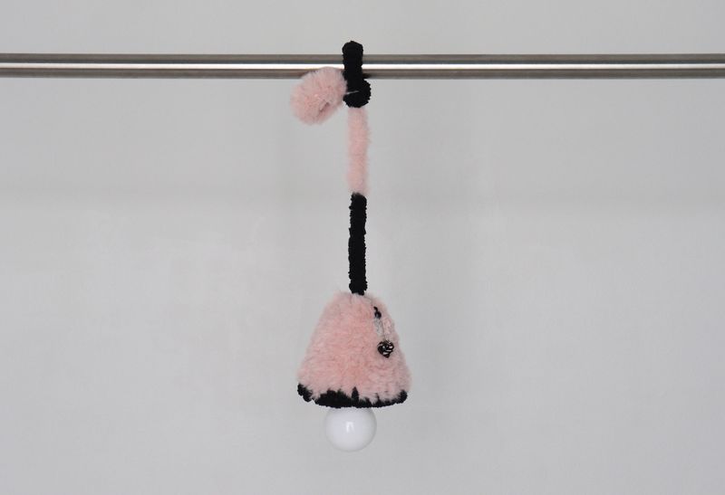 pink black fur light