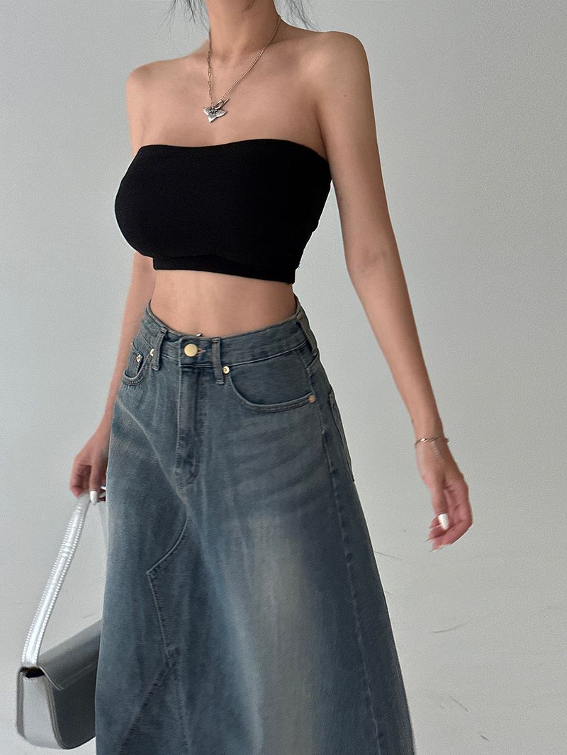 Denim Maxi Long Skirt