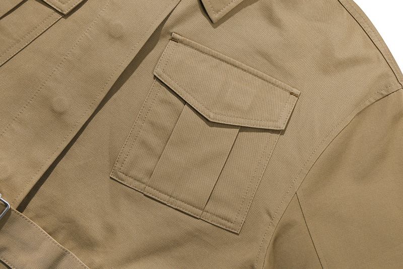 GABERDINE TRENCH CROP JACKET_BEIGE