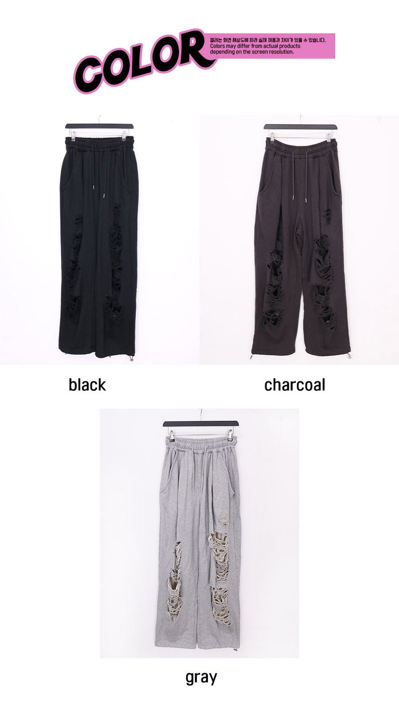 disco damage string pants (3color)