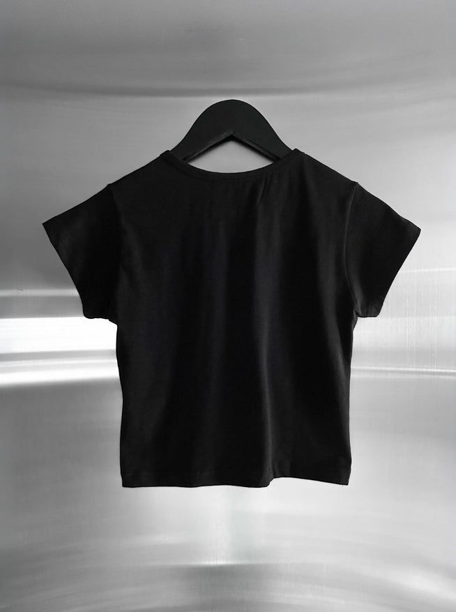 Center Shirred Round Crop Top