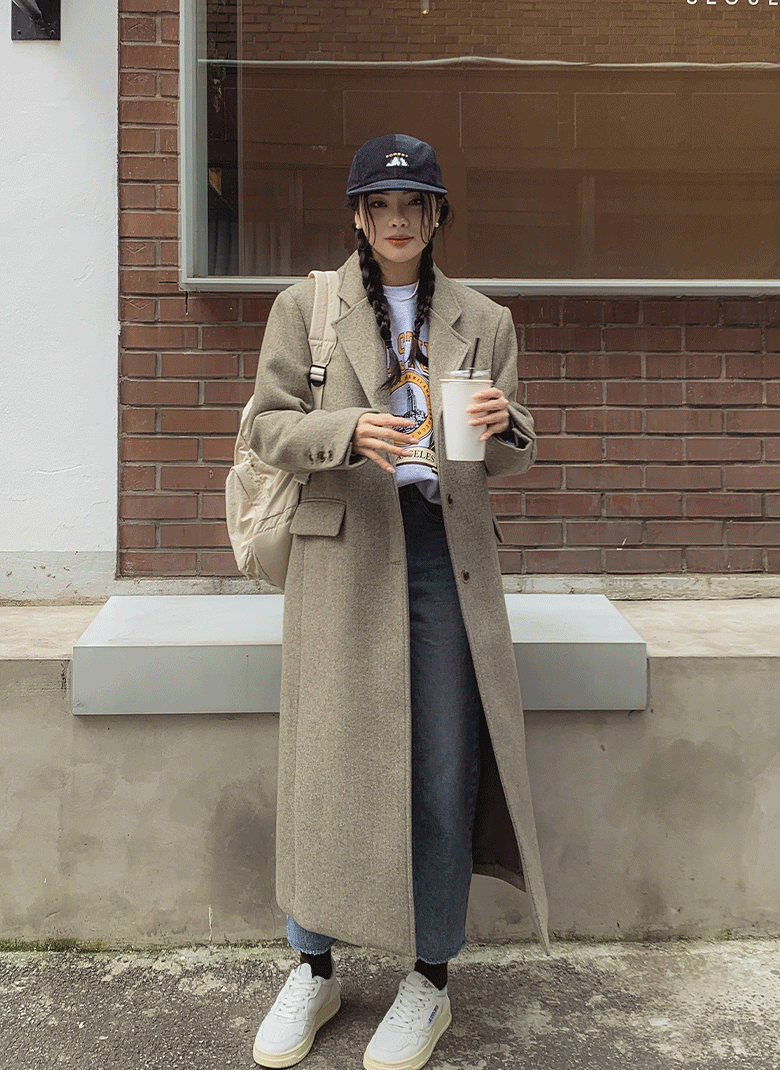 ULAN（ユレン）の「[wool30%] オアシングルウールロングコート（ジャケット/アウター）」