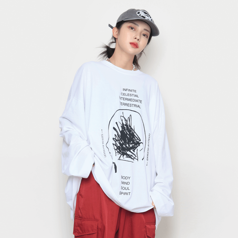nutellike(ヌテールライク)の「Brain over long sleeve T(Tops)」