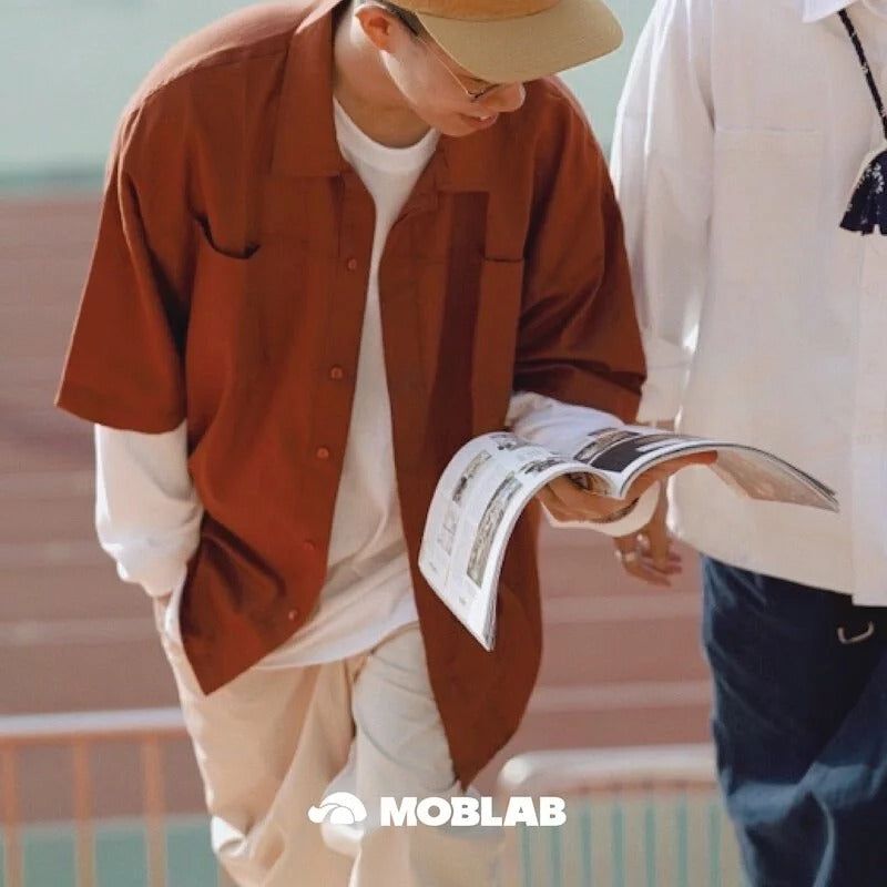 Oversized shirt with hidden pockets