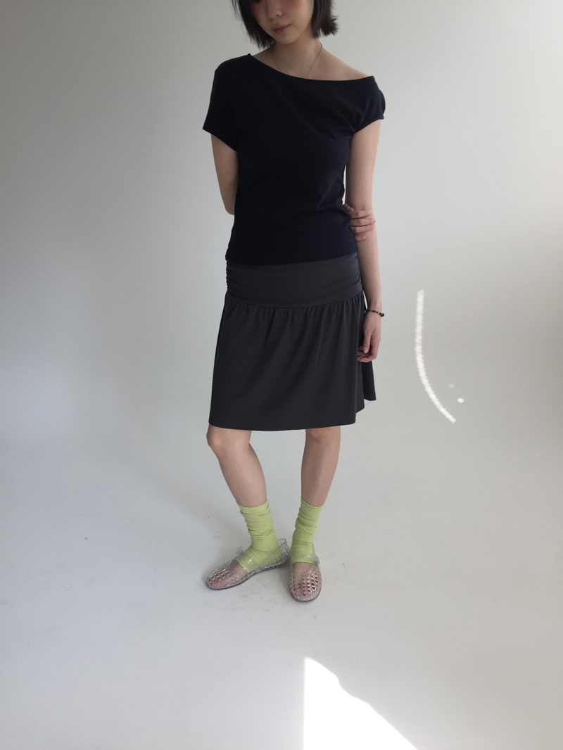 Moa Shirred Midi Skirt (4color) 