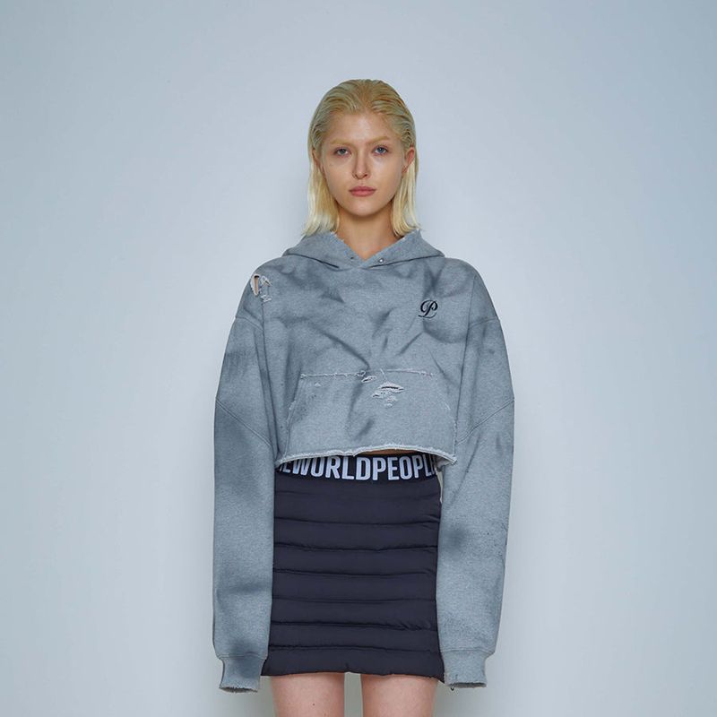 Crop Damage Sweatshirt (WHITE)