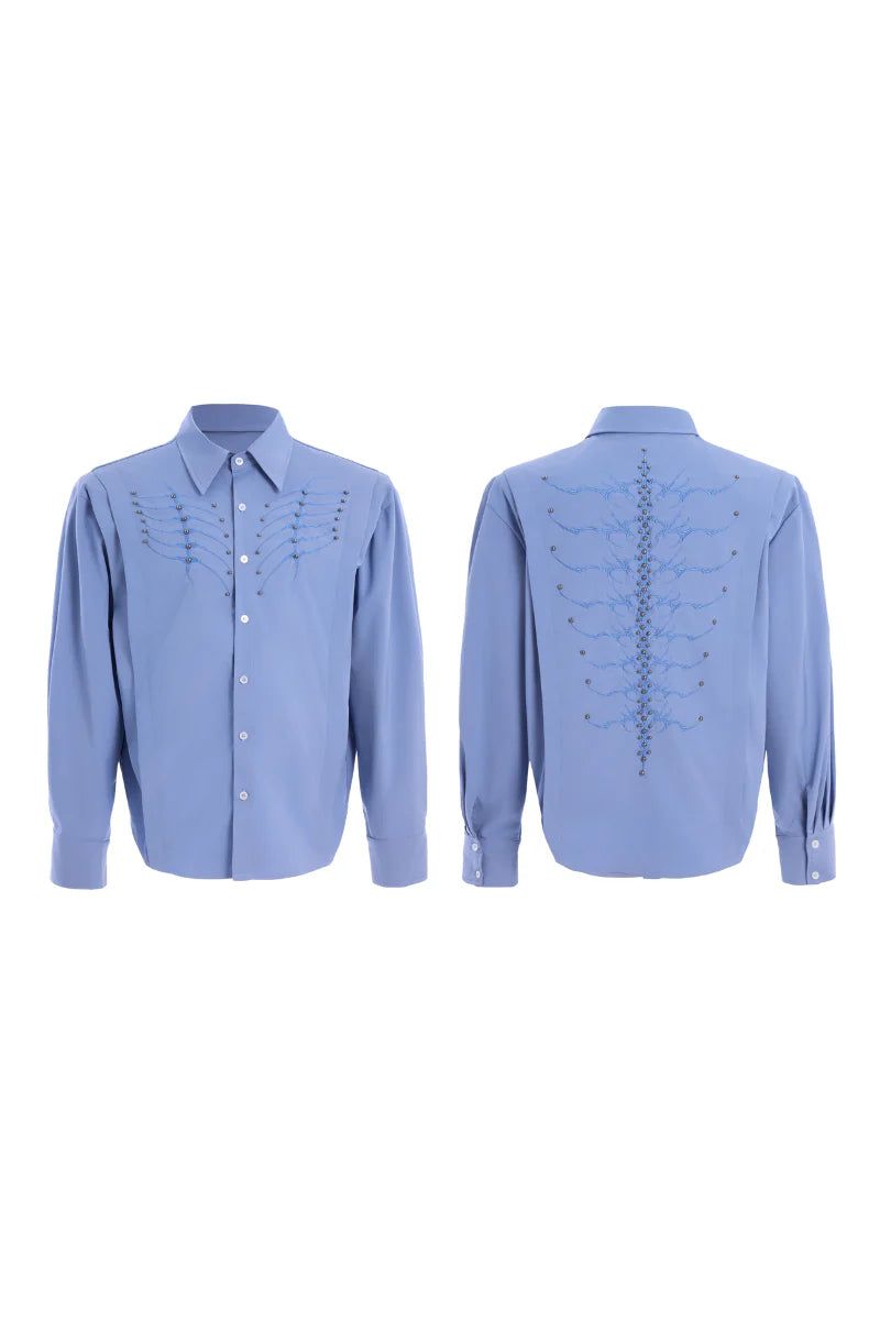 Embroidered Studded Spine Shirt