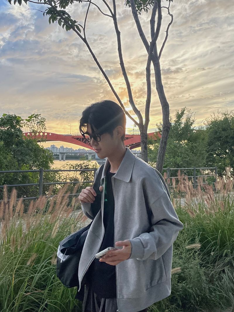 Melange twoway jacket