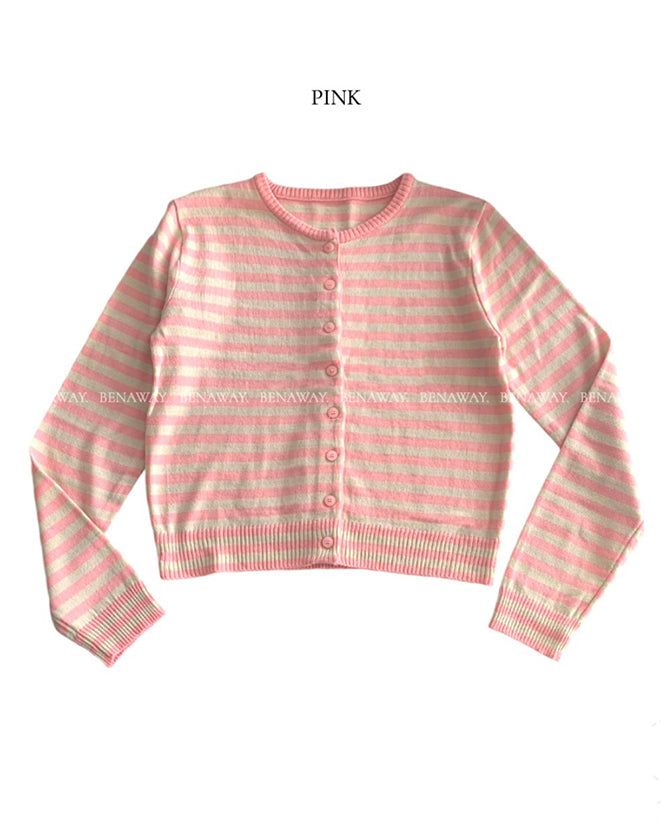 kitsch Round Stripe Cardigan 4C