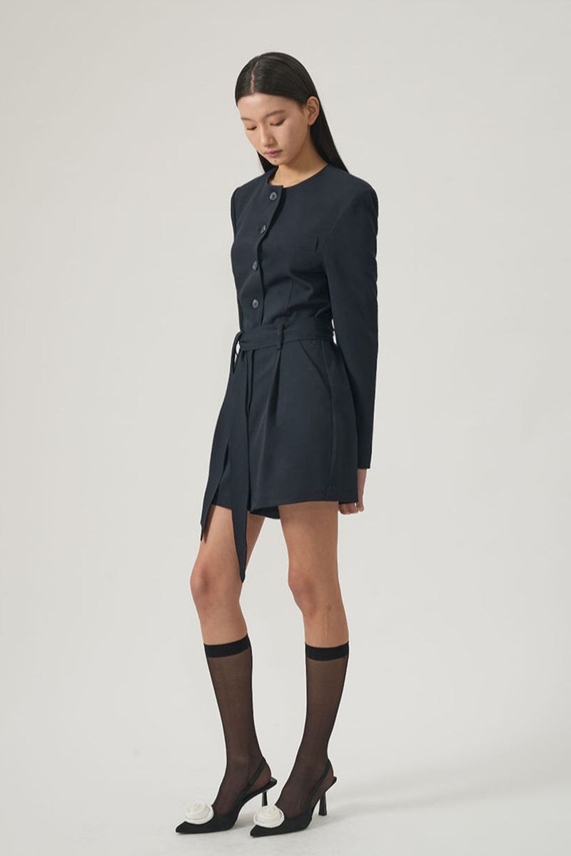 City Belted Jumpsuit_Navy