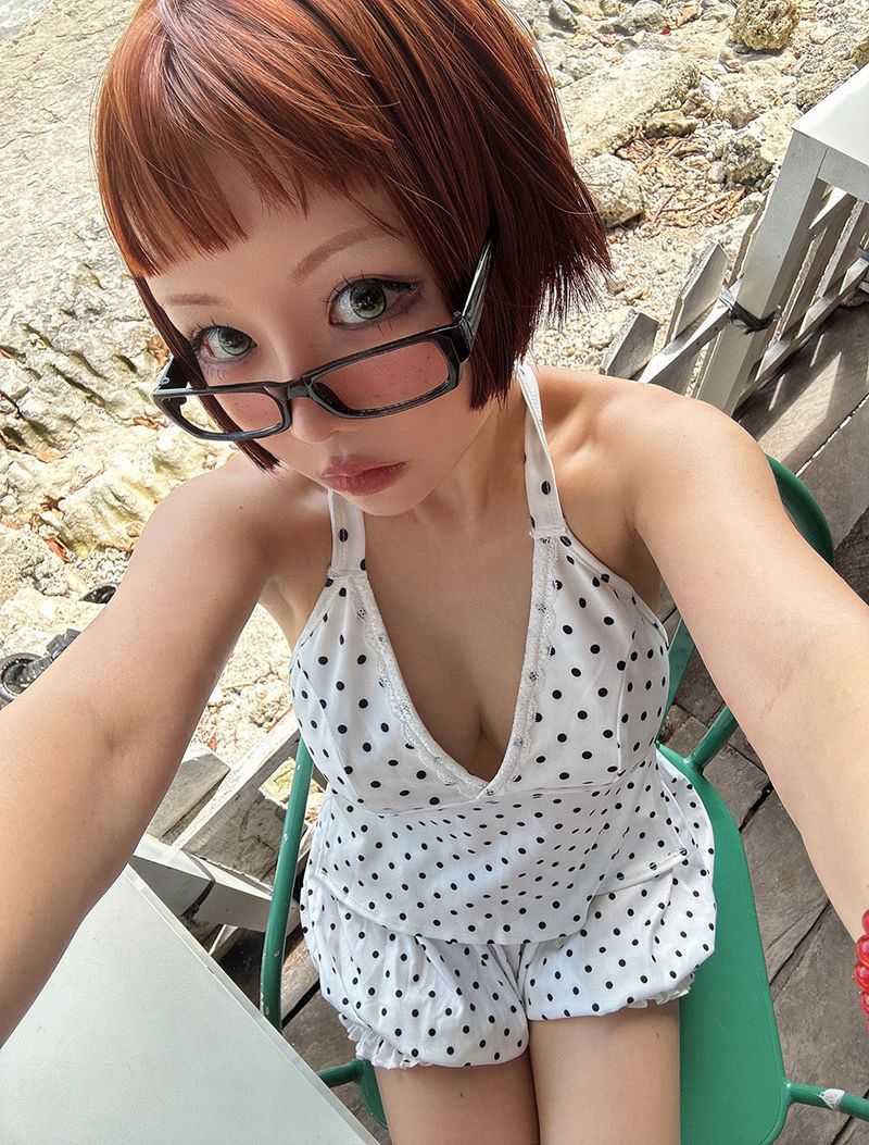 Bonnie dot bagless bustier blouse