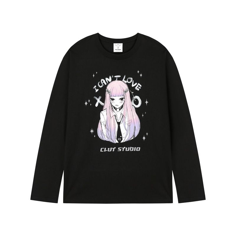0 2 post hell girl t-shirt - BLACK