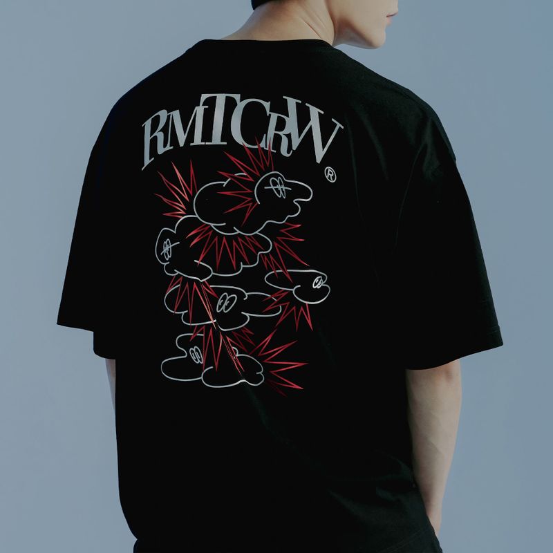 ROMANTIC CROWN(ロマンティッククラウン)の「THUNDER CLOUD TEE SHIRT_BLACK(Tops)」