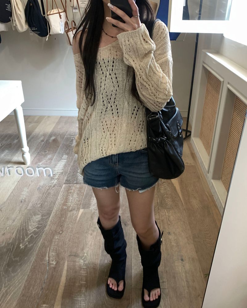 Sand denim shorts