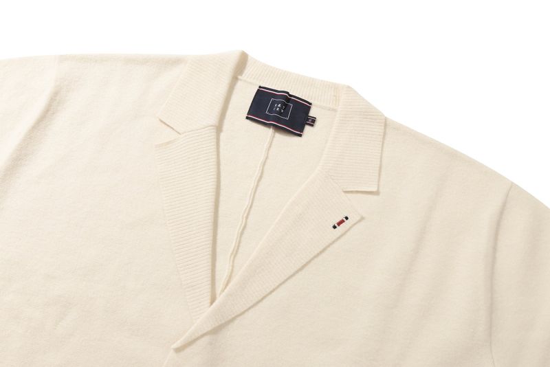 NOTCHED LAPEL KNIT BLAZER_OATMEAL