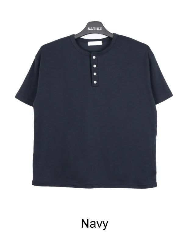Para Soft Henley Neck Short Sleeve Tee