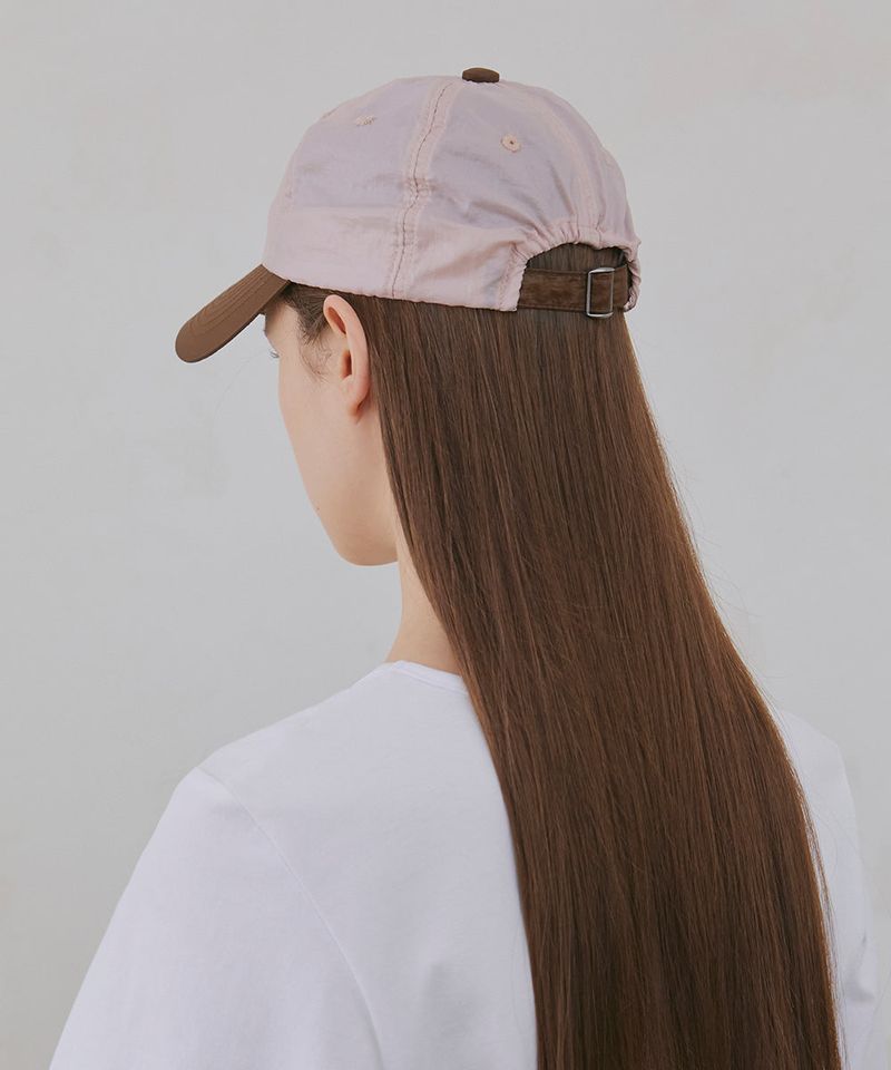 Flower Shirring Ball Cap - Pink/Brown