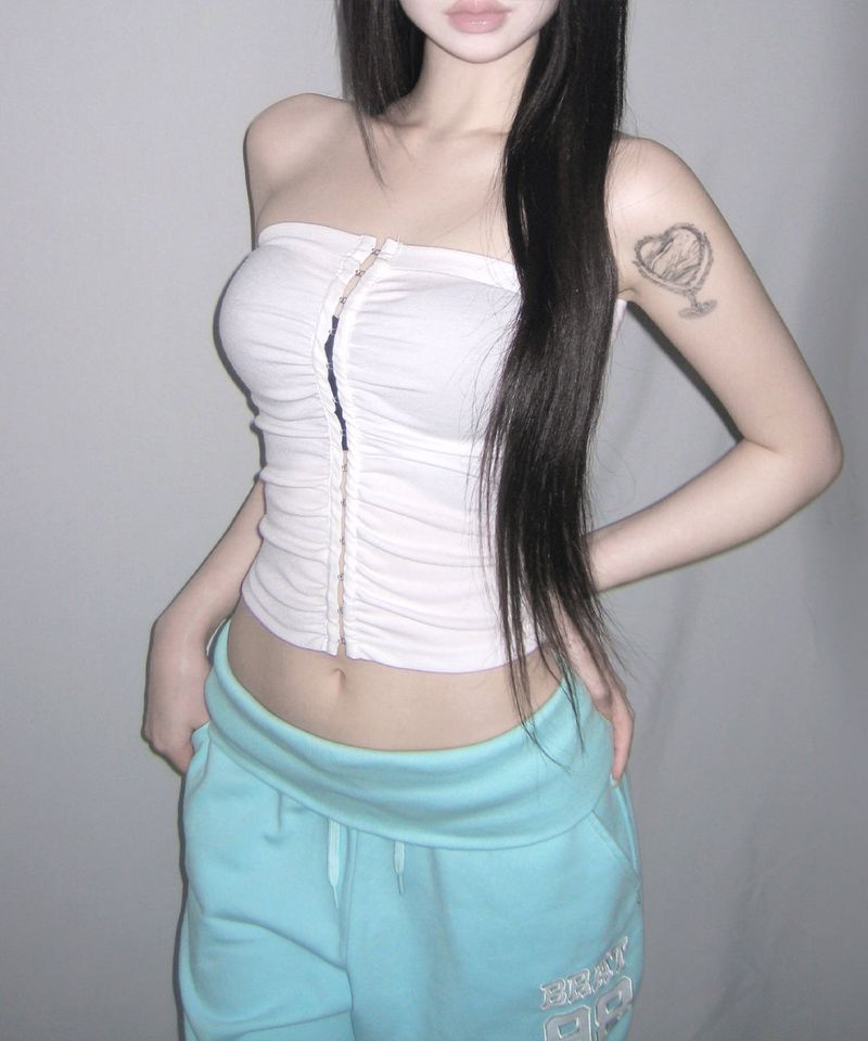belle hook tube top (2colors)