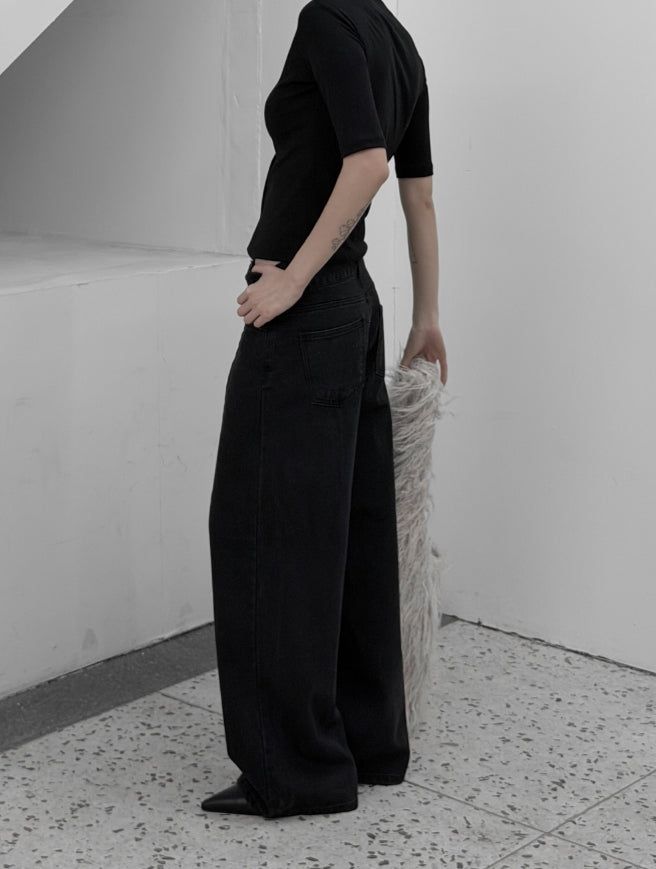 Machi Snap Adjust Incision Black Denim