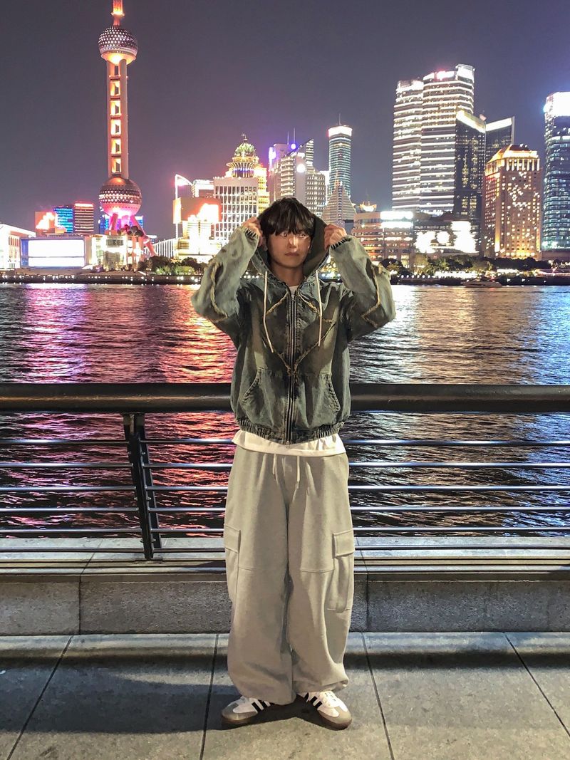 Nanjing vintage denim hooded jacket