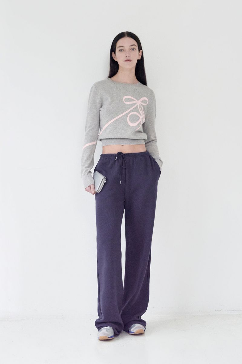 KIRSH PLAIN RIBBON CHERRY KNIT [GRAY]