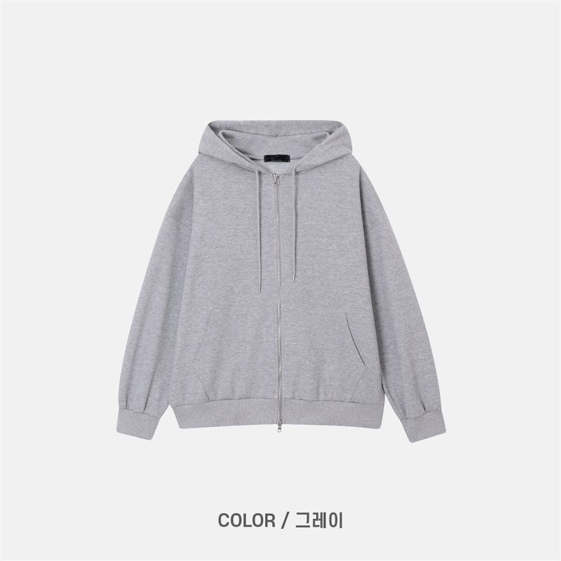 Basic Two-Way Hood Zip-Up (2 Colors)