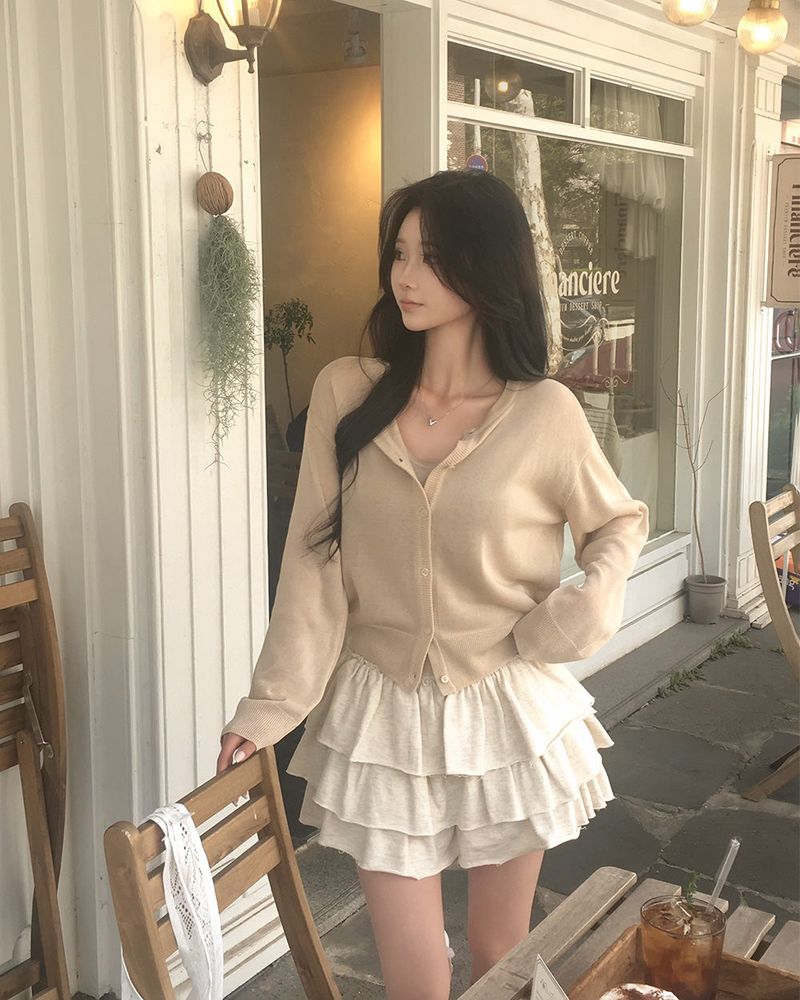 [MADE] Bali, see-through camisole cardigan setup