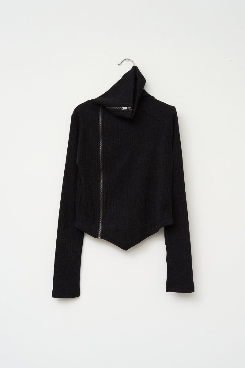 (W) Shield Slash Knitted Zip Up