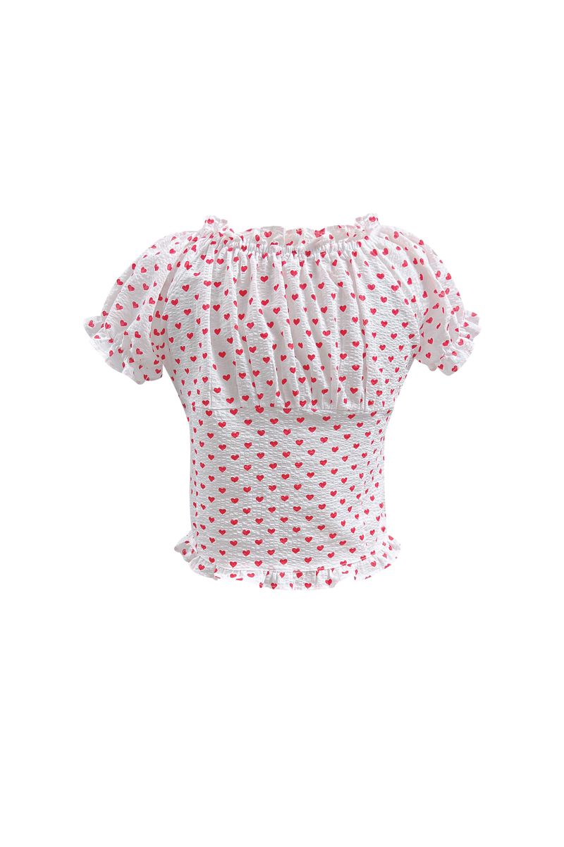 MINI HEART TWO WAY BLOUSE / WHITE