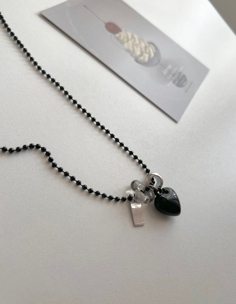 blo black chic stainless steel bold heart county line layered long necklace