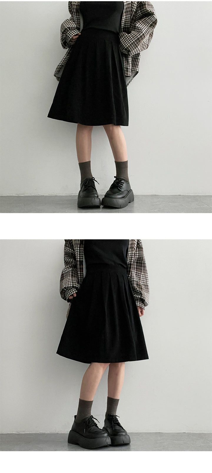 Wellie Suede Flare Midi skirt