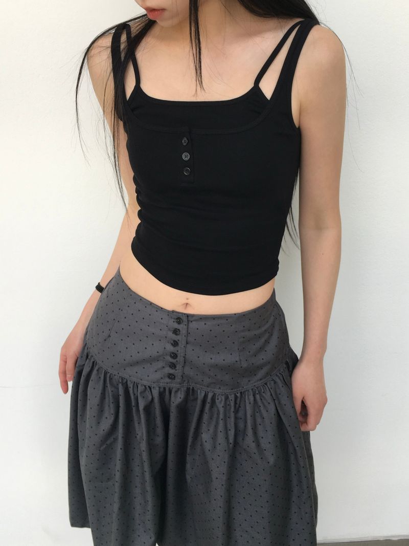 Ronnie Layered Button Top Sleeveless (3c)