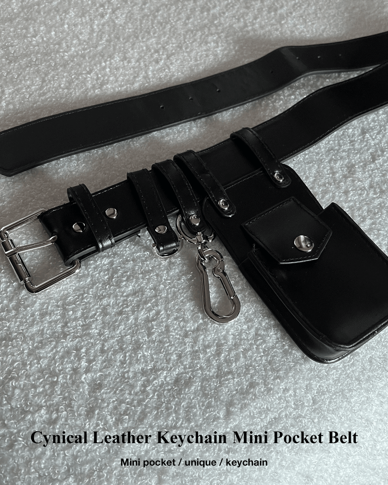 GUSTA（グスタ）の「 Cynical Leather Keychain Mini Pocket Belt (Black)（Fashion Accessories）」