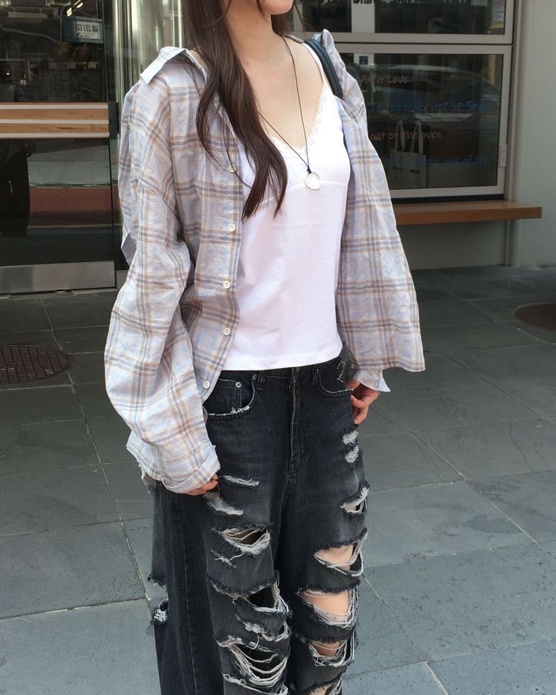 Over check shirts