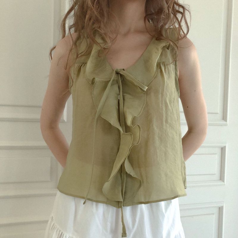 Passionate ruffle blouse (yellow green)