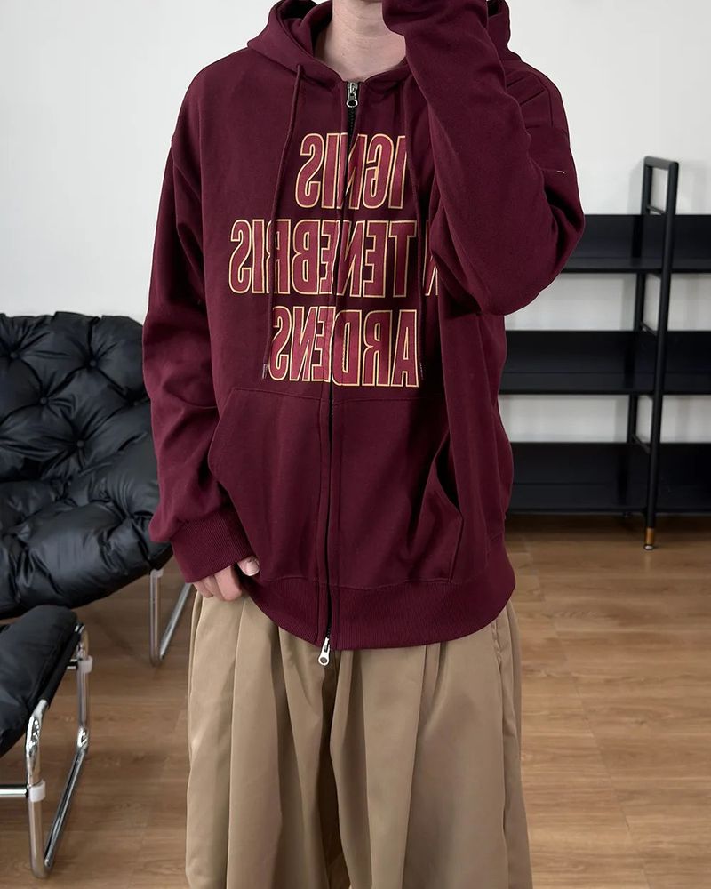 Ignel Lettering Crop Hoodie Zip-Up